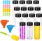 16 Pcs Clear Plastic Bottles Empty Sensory Bottles with Caps (Black Lid)